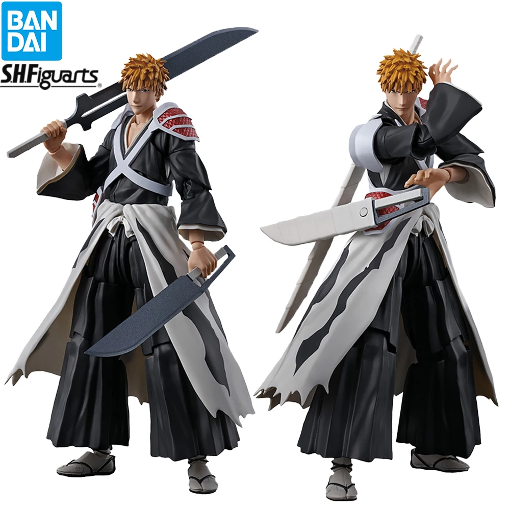 BANDAI S.H.Figuart BLEACH Kurosaki Ichigo Dual Zangetsu Ver. Figure Collectible Model Toys Action Doll