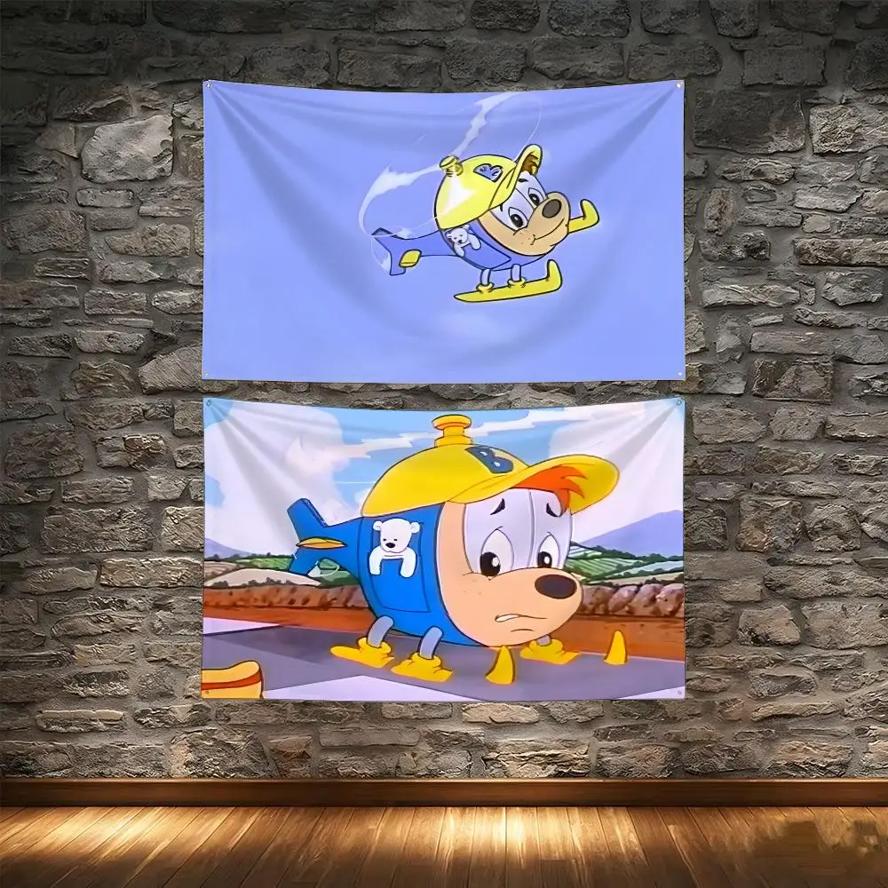 British Cartoon B-Budgie the Little Helicopter Flags Tapestry Creative Pattern Photo Living Room Wall Art Party Outdoor Decor
