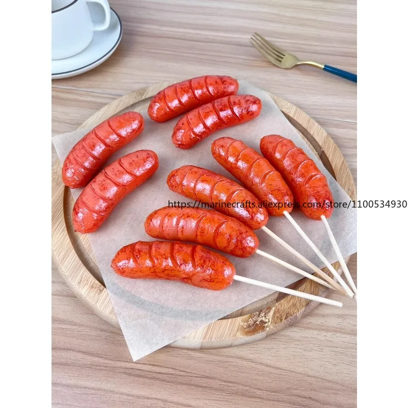 

2pcs Simulation bread hot dog sausage sausage sausage model food food ornaments store restaurant decoration decoration photo