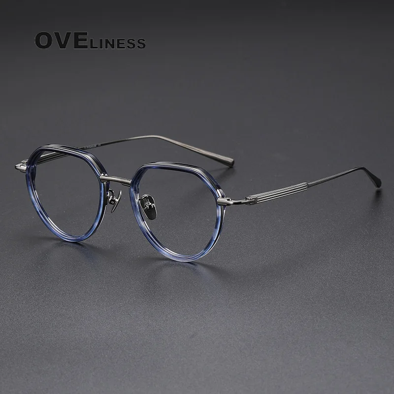 

Vintage Acetate Titanium Eyeglasses Frame for Men Retro Ultra Light Glasses Frame Women Korea Designer Luxury Brand male Eyewear