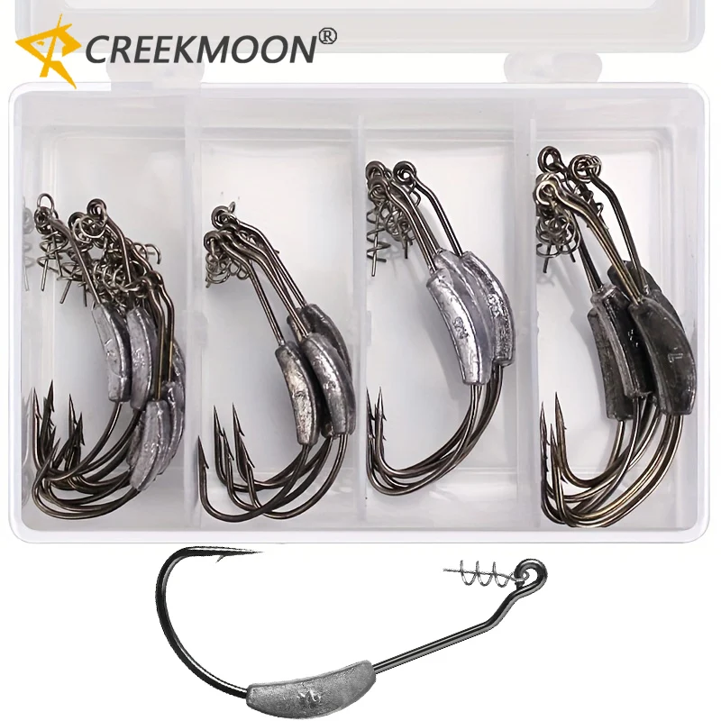 Image of 25 teile/schachtel metall Jig kopf Ausgesetzt Haken 2g-7g Gewichte Kurbel Offset Stacheldraht Angelhaken mit für weiche Köder Fisch Kit Tackle