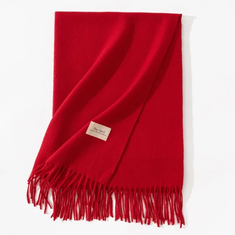 Fashion Simple Red Scarf for Men and Women Company Annual Meeting Celebration Opening Event Classmates Meeting Scarves Shawl