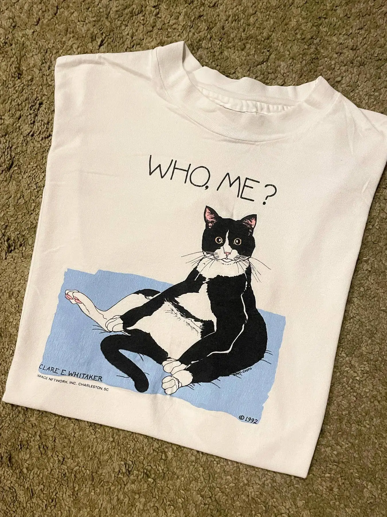 Hand-Drawn Cute Short-Sleeve T-Shirt American Retro Cartoon  Design Skin-Friendly Breathable Cotton round Neck Top for Men...