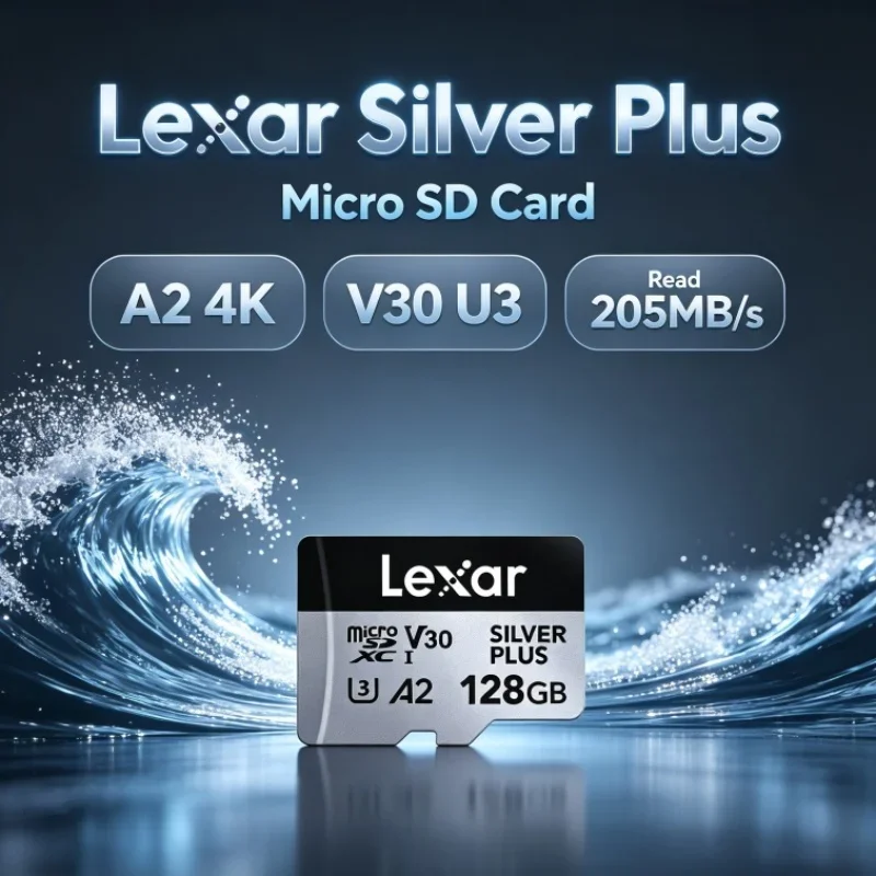 lexar-silver-plus-micro-sdカード-sdxc-a2-64gb-128gb-256gb-512gb-1tb-4k-v30-u3-読み出し速度205mb-s-ドローン用tfメモリカード
