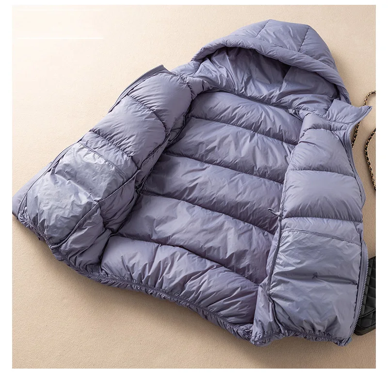 9 Colors Women Hooded Ultralight Down Jacket 2022 New Arrival Female Fashion Korean Casual Loose Winter Warm Outwear Coats