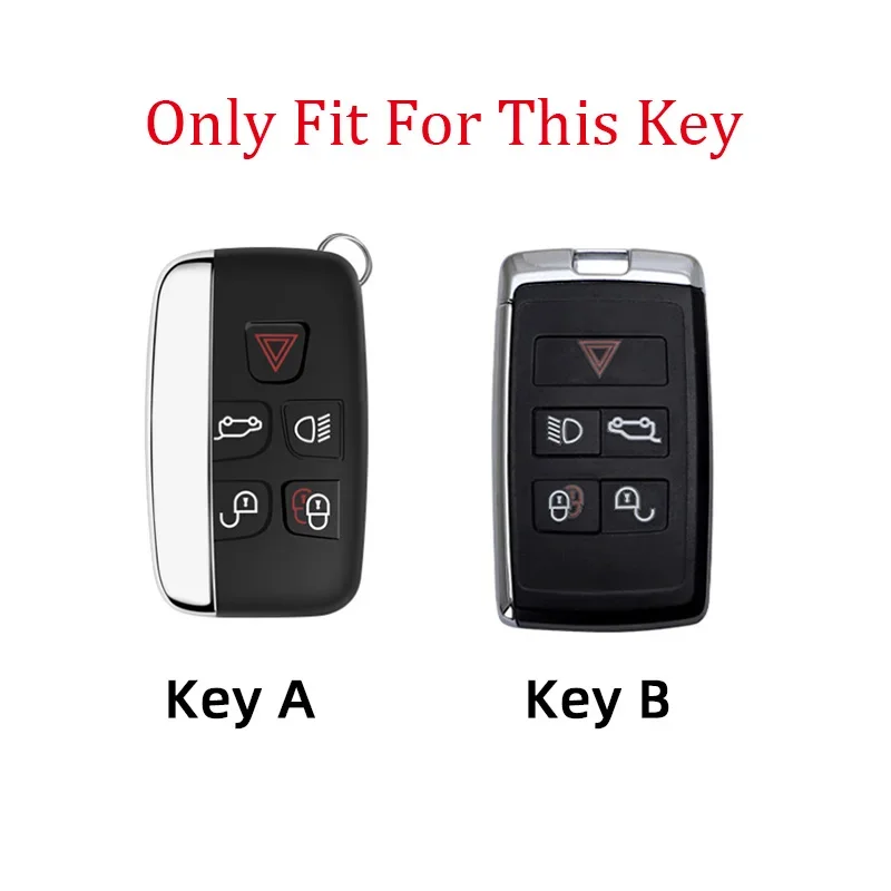 Zinc Alloy + Silicone Car Key Case Cover For Land Rover Evoque Velar Sport Discovery LR4 Sport Jaguar XF XJ XJL F-PACE Key Shell