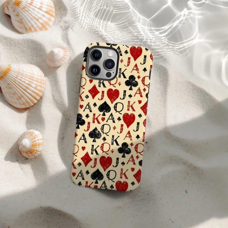 

Магнитный чехол для телефона в стиле ретро с игральными картами для IPHONE 17, 16,15, 14, 13, 12, 11 PRO MAX Plus 16e, двухслойная задняя крышка из жесткого ТПУ