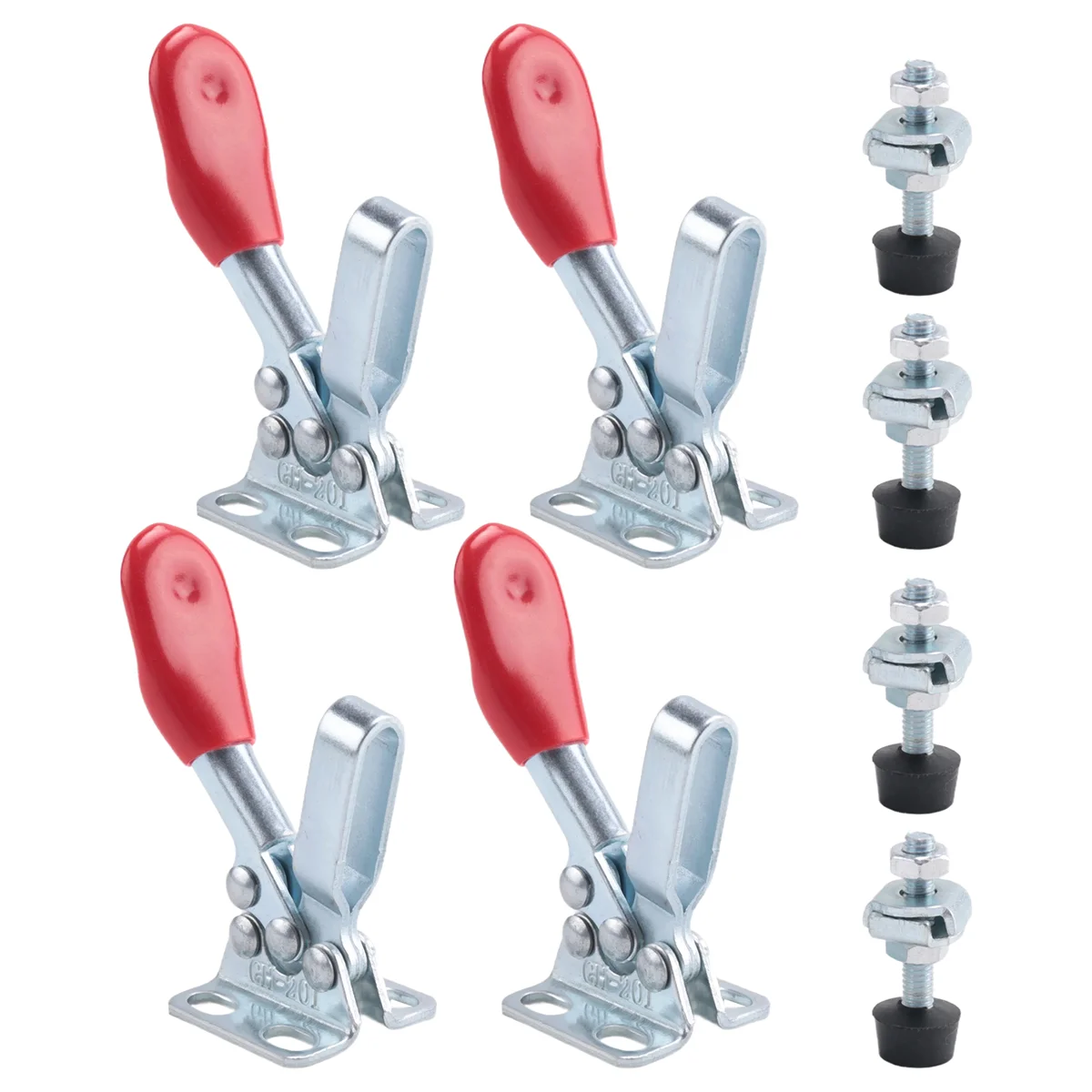 A06K 4 قطع مشبك تبديل سريع الإصدار GH-201 مضاد للانزلاق أفقي 59 رطل قدرة القابضة لتشغيل الماكينة والأعمال الخشبية #2