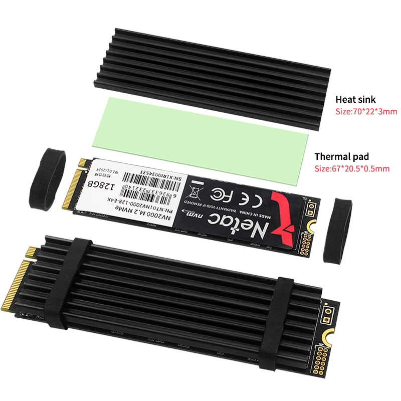 M.2 NVMe SSD Heat Sink Aluminum Radiator Solid State Drives Cooler for M.2 2280 PCI-E SSD for Raspberry Pi 5