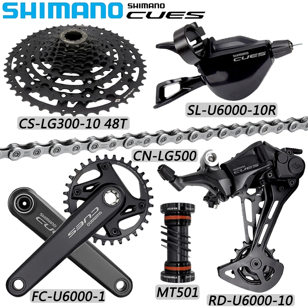 

SHIMANO CUES U6000 10 Speed Derailleur Groupset MTB Bike FC-U6000-1 Crankset LG300 LG400 43T/48T Cassette Original Bicycle Parts