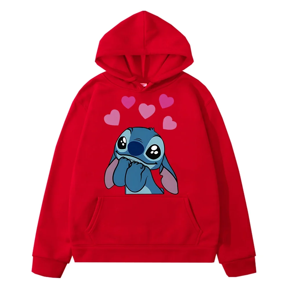 Stitch Disney print Hoodies Casual Fleece Sweatshirt y2k sudadera disney Anime hoodie pullover boy girl clothes kids Day gift