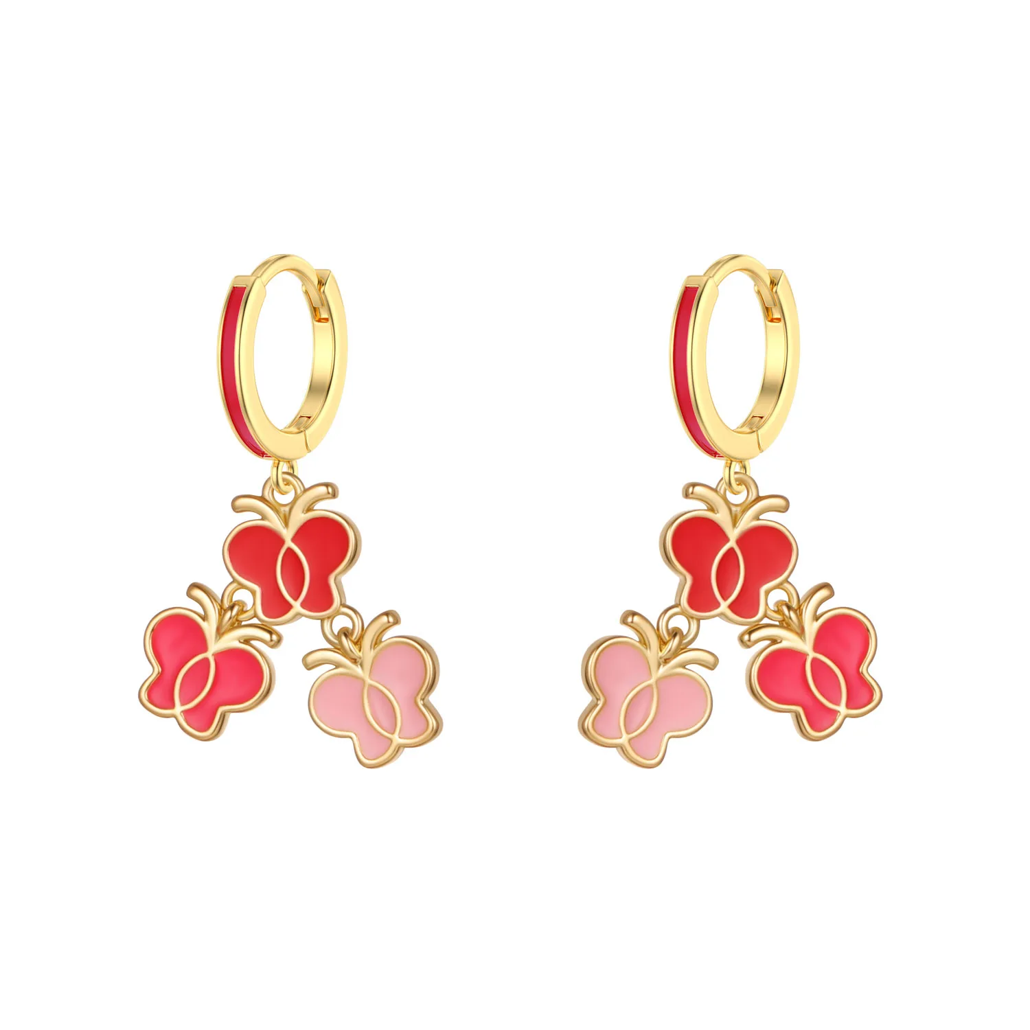 Child Girl  Butterfly Drop Earrings Cute Chic Sweetness Lovely Gift