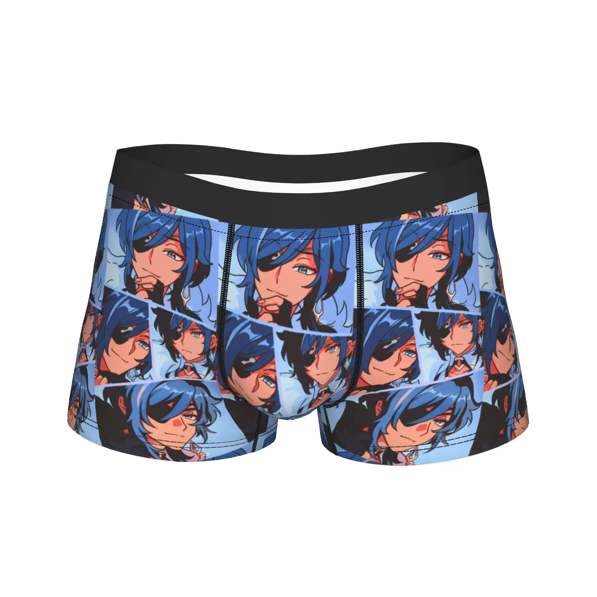 Genshin Impact Game Printed Trunk Kaeya Alberich  Pouch Underwear Hot Sale Boxer Brief Breathable Men Underpants Plus Size 2XL