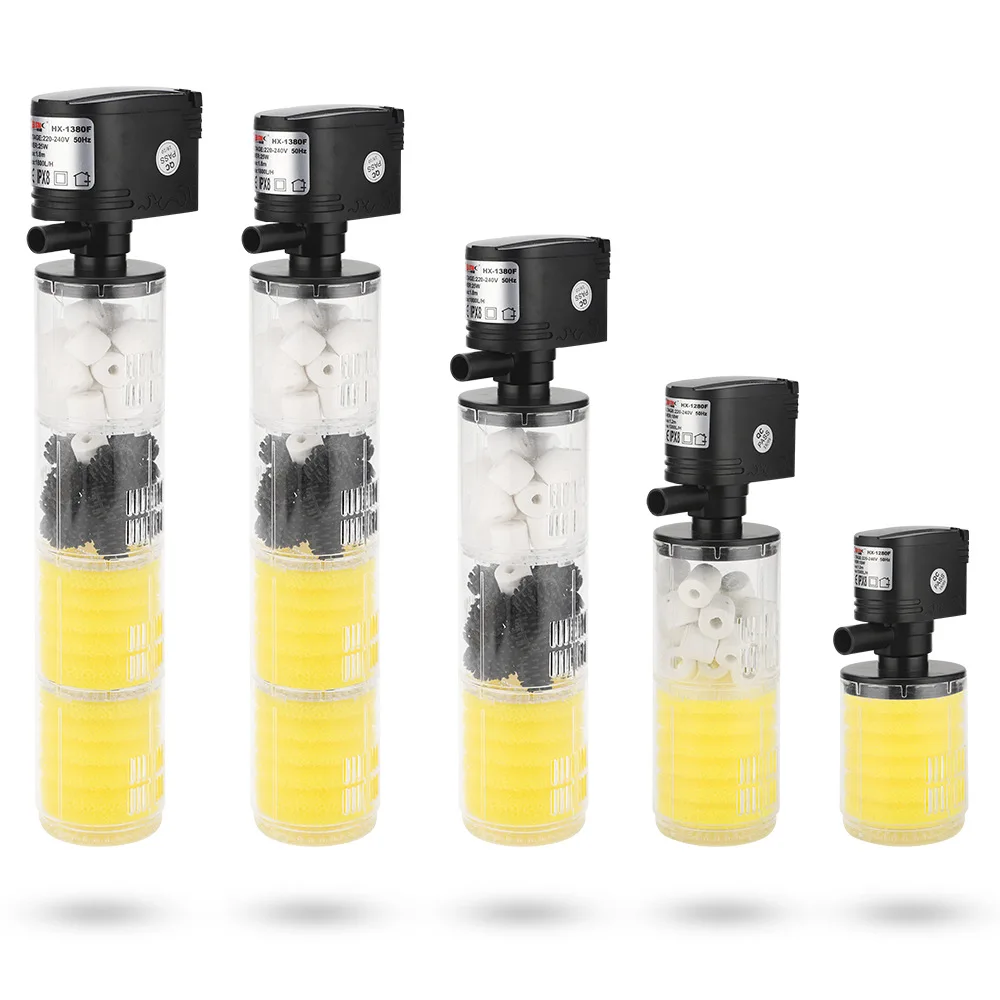 220V 3 in 1 Aquarium Multifunction Filter Pump Oxygen Fish Tank 4 Layers Filter Aquarium Internal Filter Material Air Pump