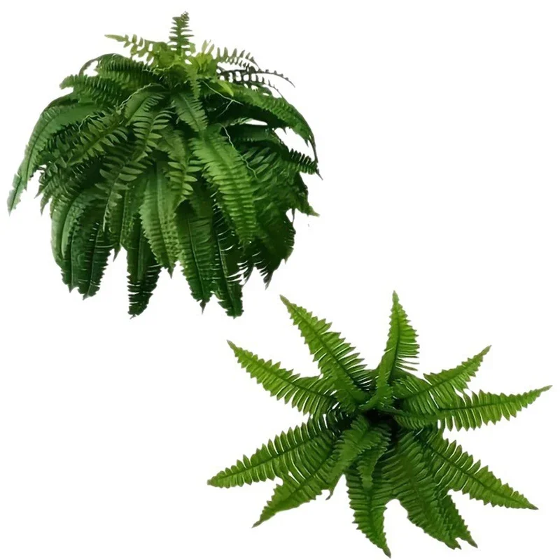 1 Stück Künstlicher Boston-Farn 60CM Kunstpflanze für Heim-Deko Garten Hochzeitsdekoration Outdoor Topfpflanze Veranda-Deko – Detail 2