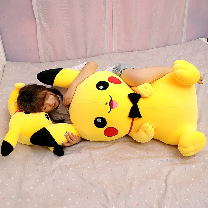 

Покемон большой размер 80 см Пикачу плюшевая игрушка каваи аниме желтый эльф плюшевая кукла мягкая мультяшная кукла подарок на день рождения для детей девочка
