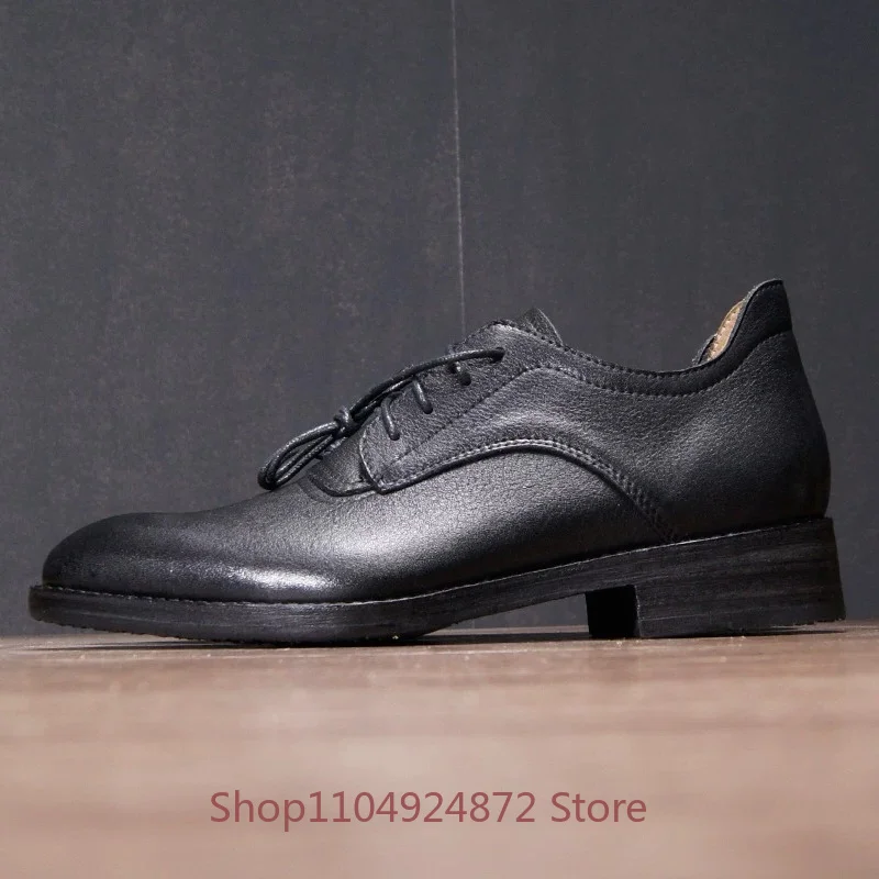 Designer Luxury Dress Shoes Men's Handmade Cowhide Work Business Derby Office Party Wedding  Genuine Leather Male Shoes