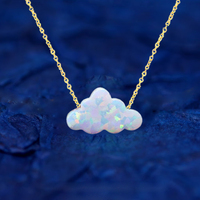 New Design Blue Cloud Shape Handmade Necklace for Women With Chain Birthday Gift Cute Shiny Jewelry