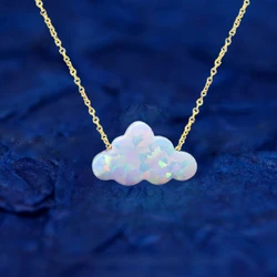 New Design Blue Cloud Shape Handmade Necklace for Women With Chain Birthday Gift Cute Shiny Jewelry