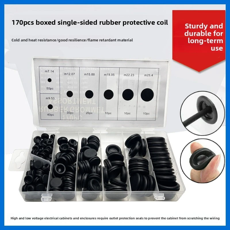 170/200/400pcs Rubber Grommet Assortment Firewall Hole Electrical Wire Grommet Gasket Kit for Wire Plug and Cable 7-25mm o ring