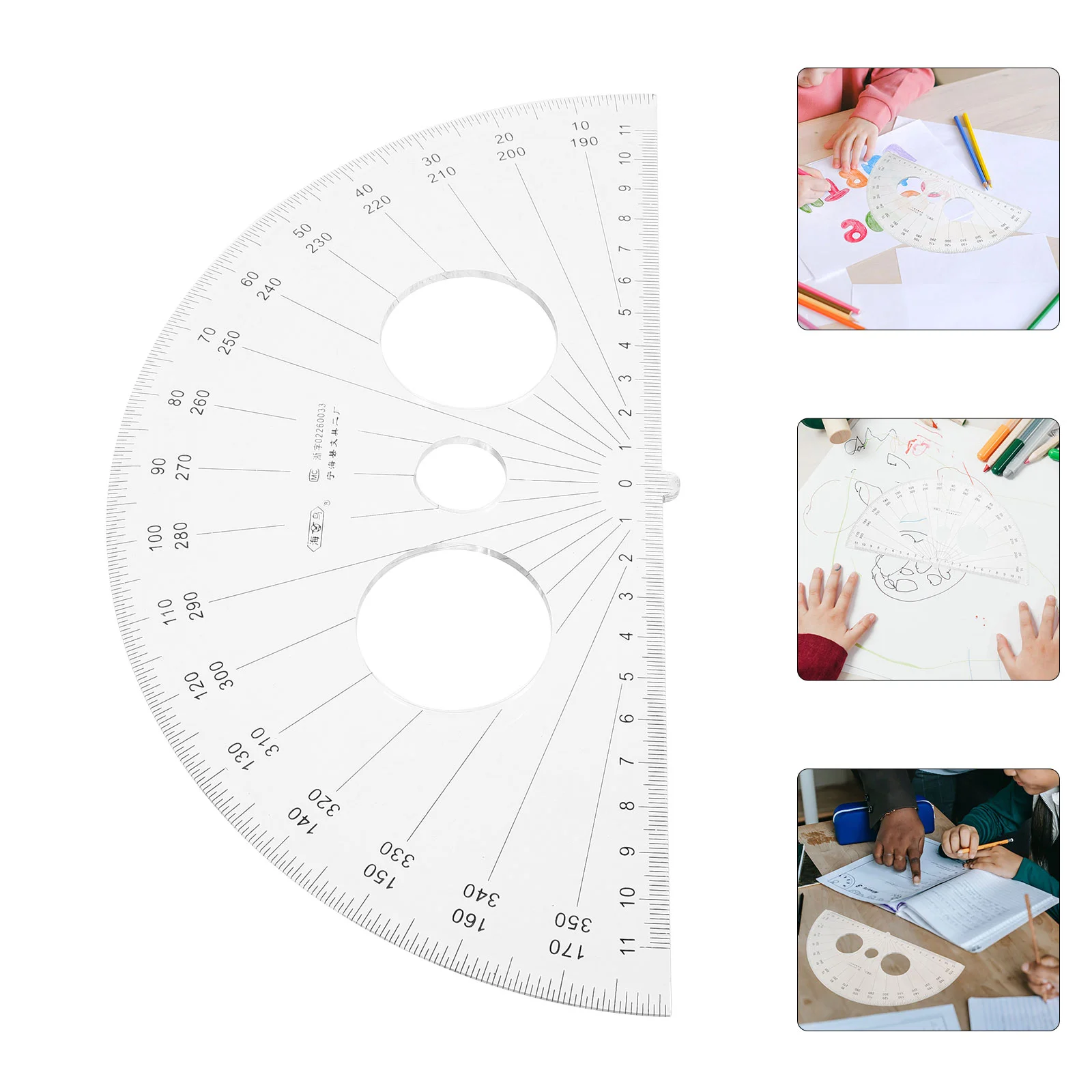 Semicircle Protractor for Drawing Student Stationery Multifunction Portable Plastic Small Angle Measuring Tools