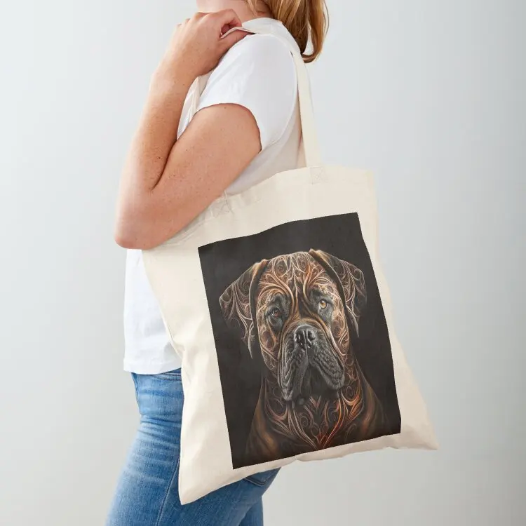 

A Fractal Design of A Bullmastiff Tote Bag large size bags Portable shopping bag tote bag shopper women canvas