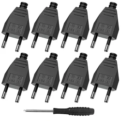 4/6/8pcs EU Plug Adapter Male Female Assembly Receptacle Connector 250V Schuko Power Cord Wired Electric Socket with Screwdriver