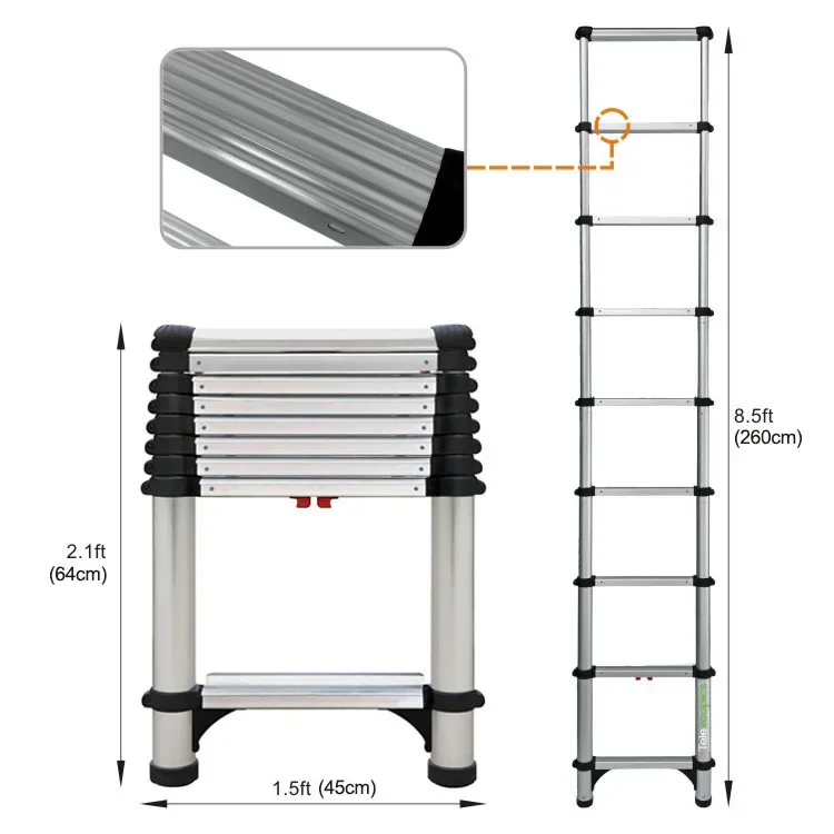 

Aluminum Expansion Ladder Thickened Folding Ladder Multifunctional Lifting Engineering Stairs