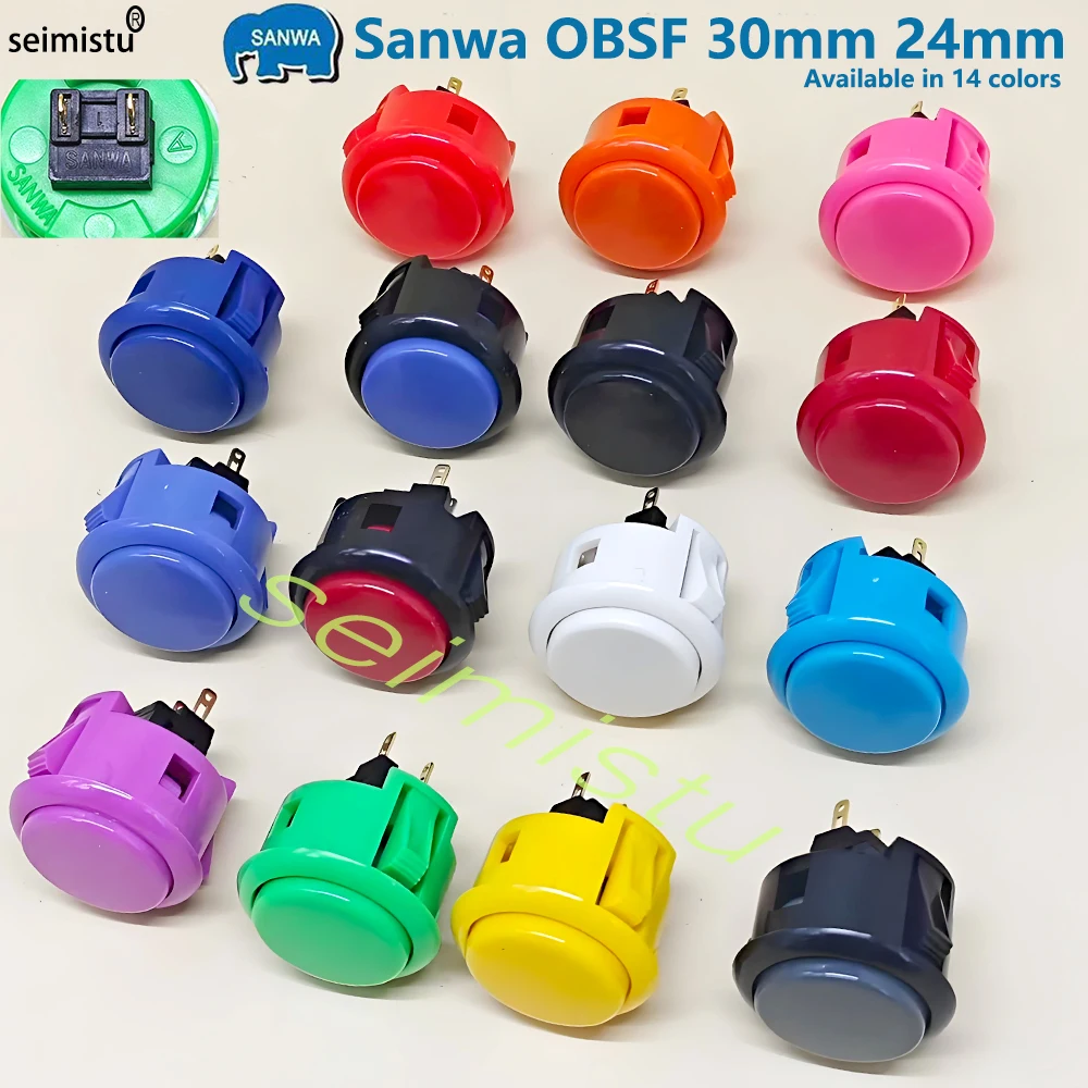 1 sztuk oryginalny przycisk sanwa OBSF 30 obsf24 przycisk zręcznościowy 24mm 30mm przełącznik Nintendo MAME raspberry pi przyciski zamienne