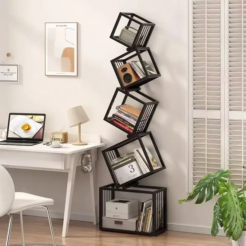 Estante rotativa para livros, estante para livros, organizador de prateleira, estética, estantes para crianças, móveis de armazenamento