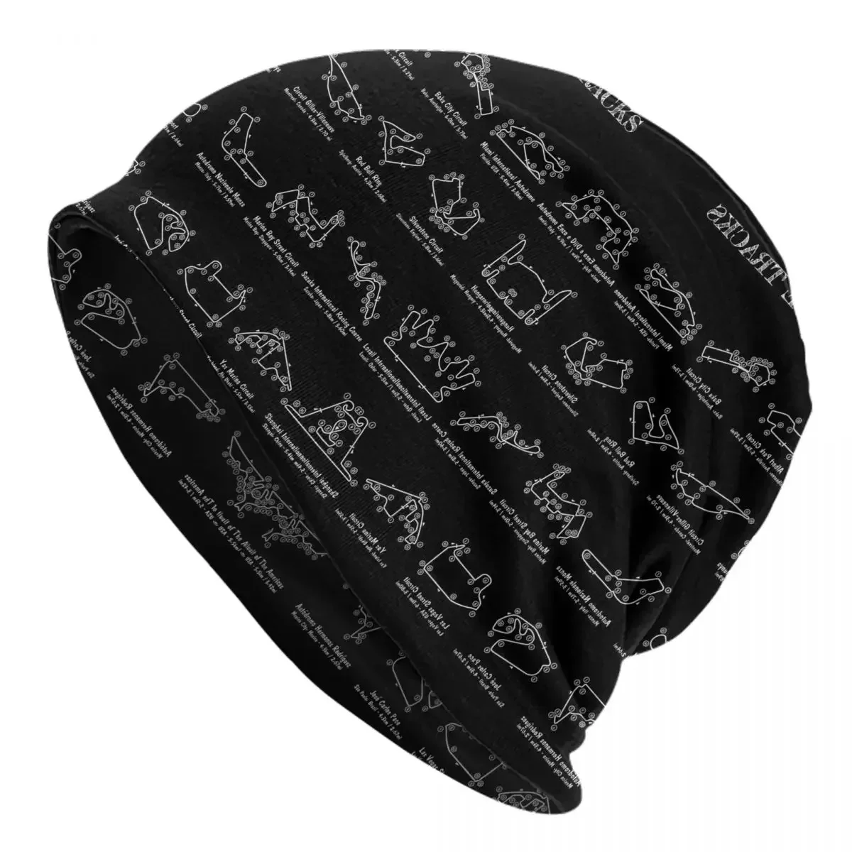 

F1 Race Tracks Warm Knitted Cap Hip Hop Bonnet Hat Autumn Winter Outdoor Beanies Hats for Men Women Adult