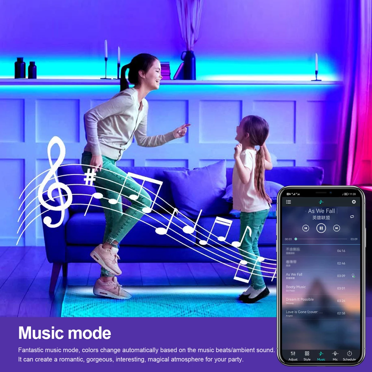 4-pinowy kontroler RGB DC12V Music BT Smart APP Controller z 24-klawiszowym pilotem na podczerwień lub kontrolą aplikacji Bluetooth do oświetlenia