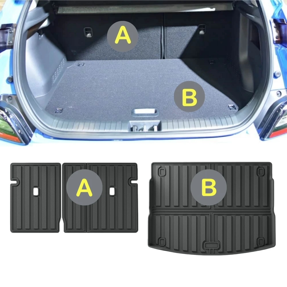 Für Hyundai i30 N 2021-2025 RHD i30 Limousine N Autoteppiche Kofferraummatte Rückenlehnenmatte Allwetter-TPE 3D-Fußmatten Gas – Detail 4