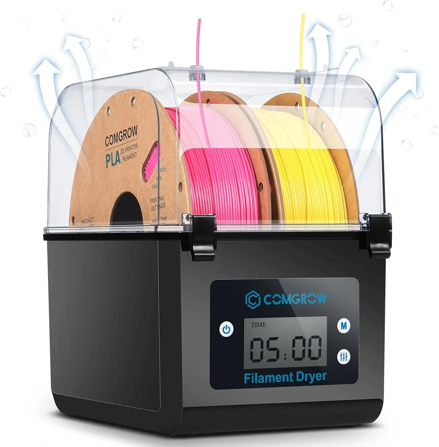 

3D Printer Filament Dryer Box with Temperature Control, Storage for 2 Spools, Compatible with PLA ABS Materials