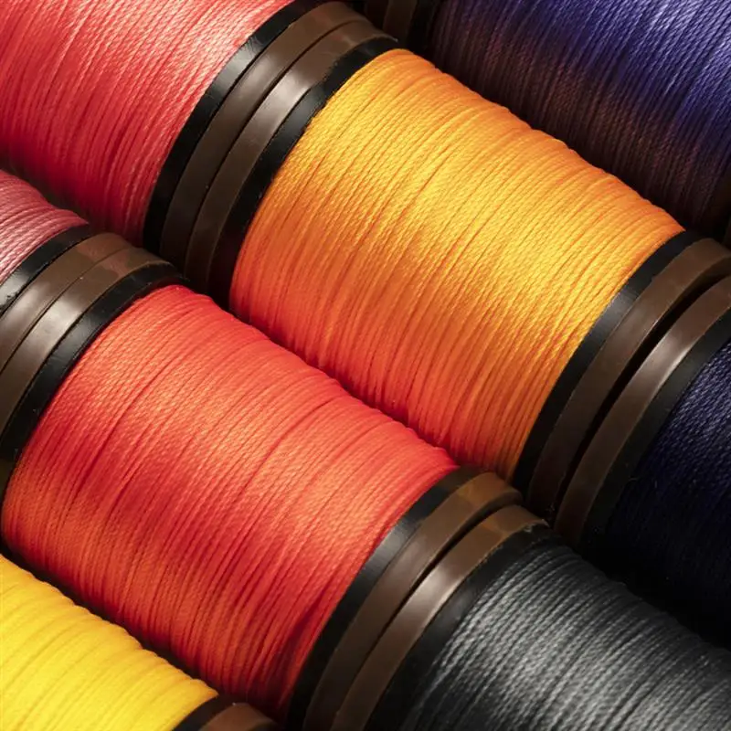 0.6/0.55mm Round Waxed Thread For Leather Craft Sewing Polyester Waxed Cord DIY Handmade Braided Strand Strings Leather Sewing
