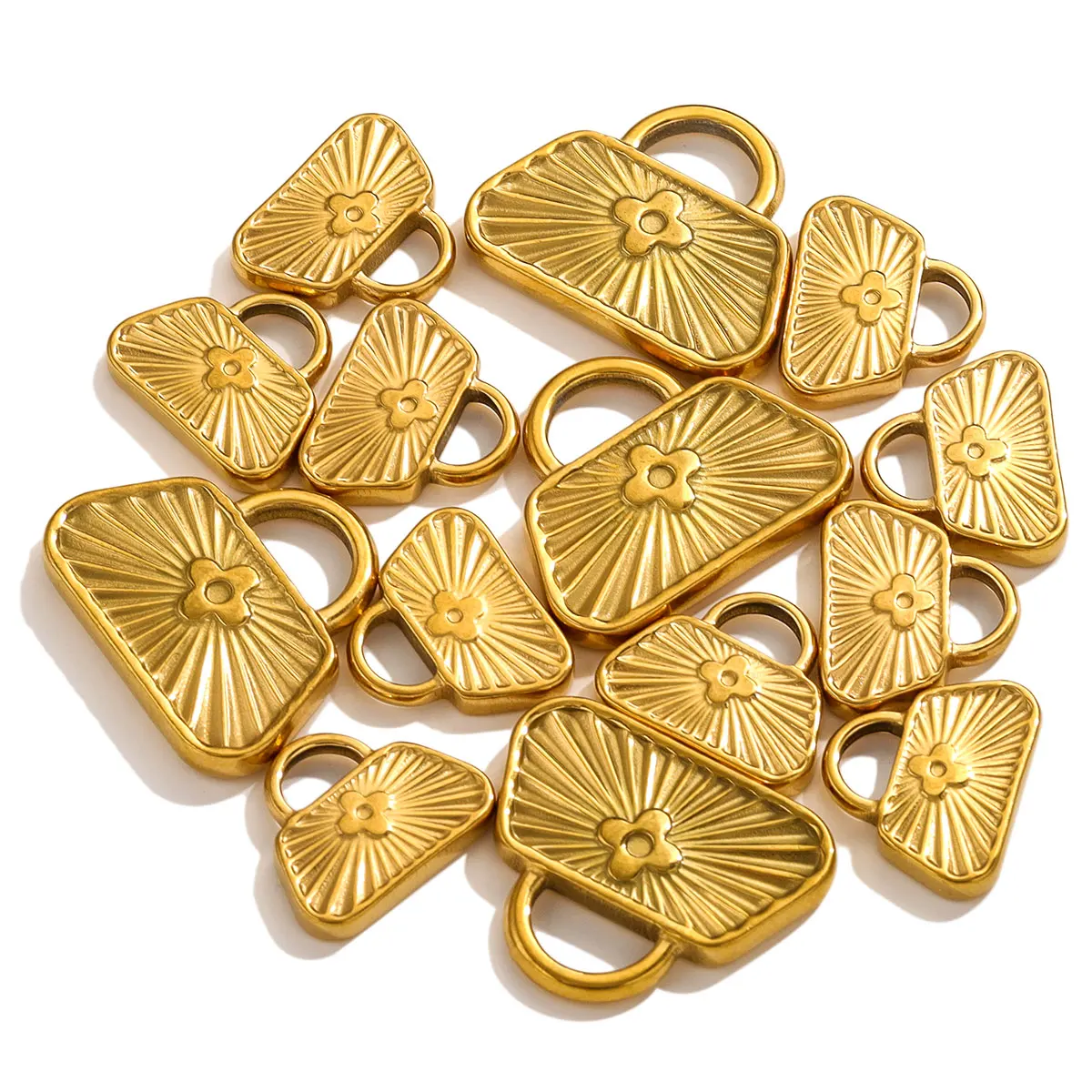 

5PCS Stainless Steel Crucifix Bag Lock Pendant Charms Pad Lock Charms Fit DIY Necklace Bracelet Pendants Jewelry Making