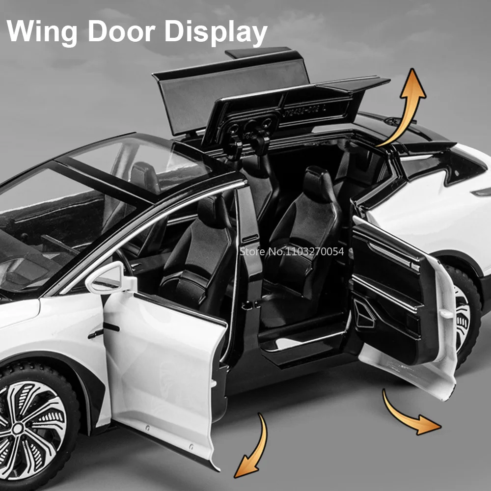 1/22 Hiphi X Legering Speelgoed Nieuwe Energie Automodellen Geluid Licht Terugtrekfunctie Voertuigen Decoratie Kinderen Speelgoed Jongens Verjaardagscadeautjes