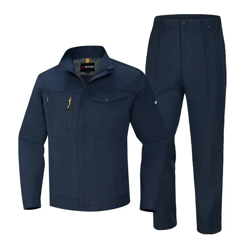 Autumn Men's Solid Color Workshop Workwear Suit Uniform Print Logo Construction Worker Construction Maintenance Welding Jacket