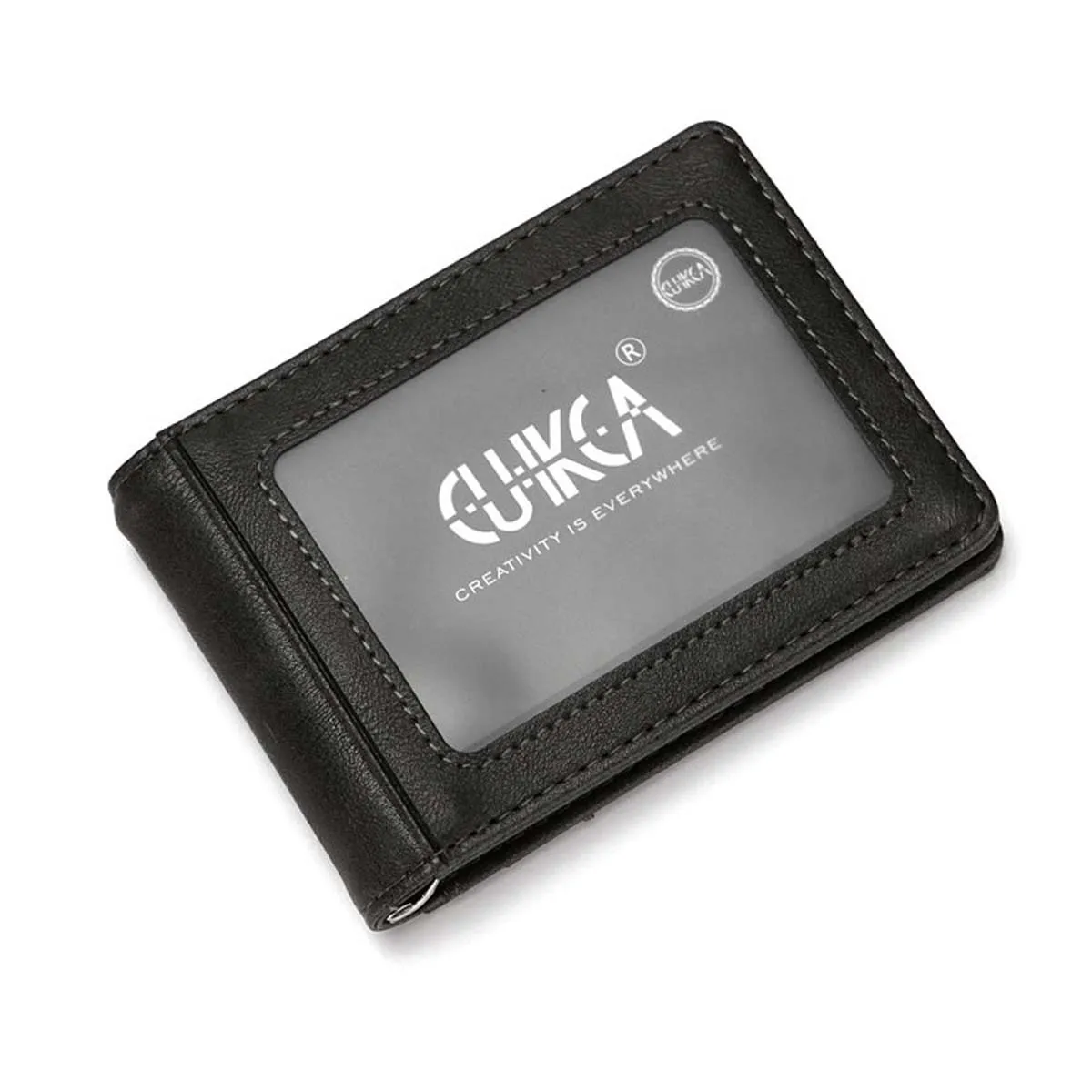 Unisex Rfid Wallet Purse Money Clip Women Men Metal Clip Slim Leather Wallet Business ID Credit Card Cases Travel Wallet