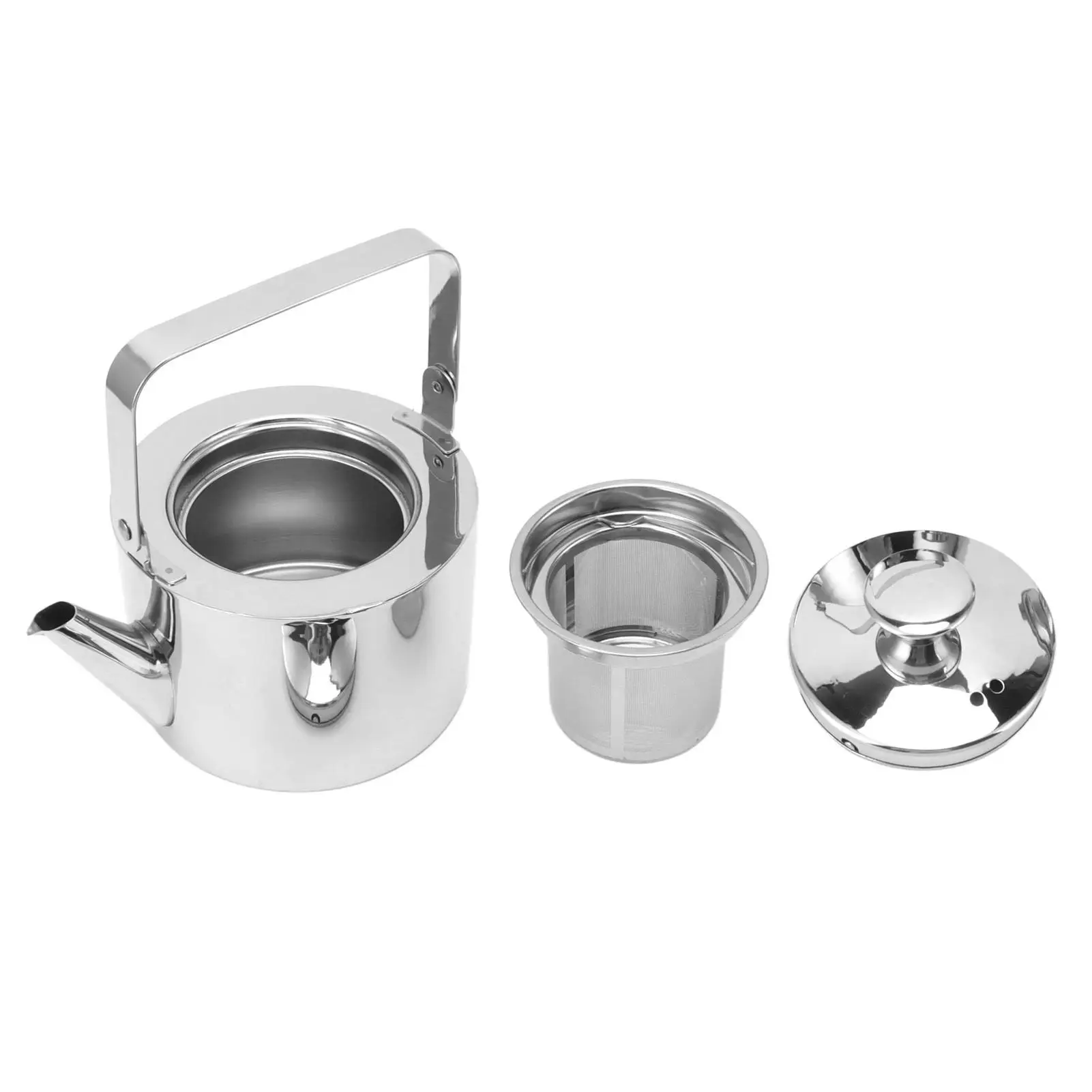 Rustproof Stainless Steel Whistling Teapot - Easy Clean Kettle with Strainer, Thickened Design & Fast Heating, Mirror Finish