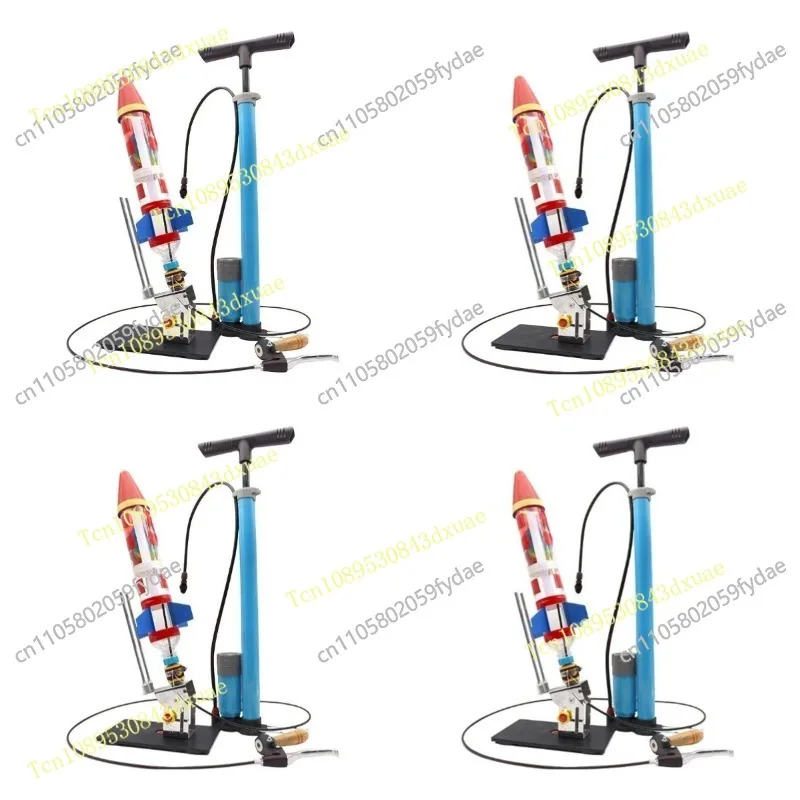 Water rocket launcher with parachute, a full set of production materials, handmade by DIY