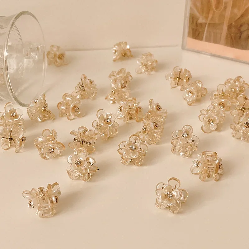 مخالب شعر بأحجار الراين الأكريليك للنساء ، صغيرة لطيفة ، زهرة ، قلب ، دائرية ، شفافة ، رائعة ، مشابك قرش ، سحر ، إكسسوارات رأس #4