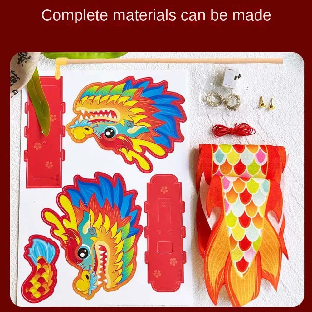 النمط الصيني للأطفال فانوس لونغ يده اليدوية مهرجان منتصف الخريف مصباح متوهجة مضيئة التنين فانوس الرقص هدية