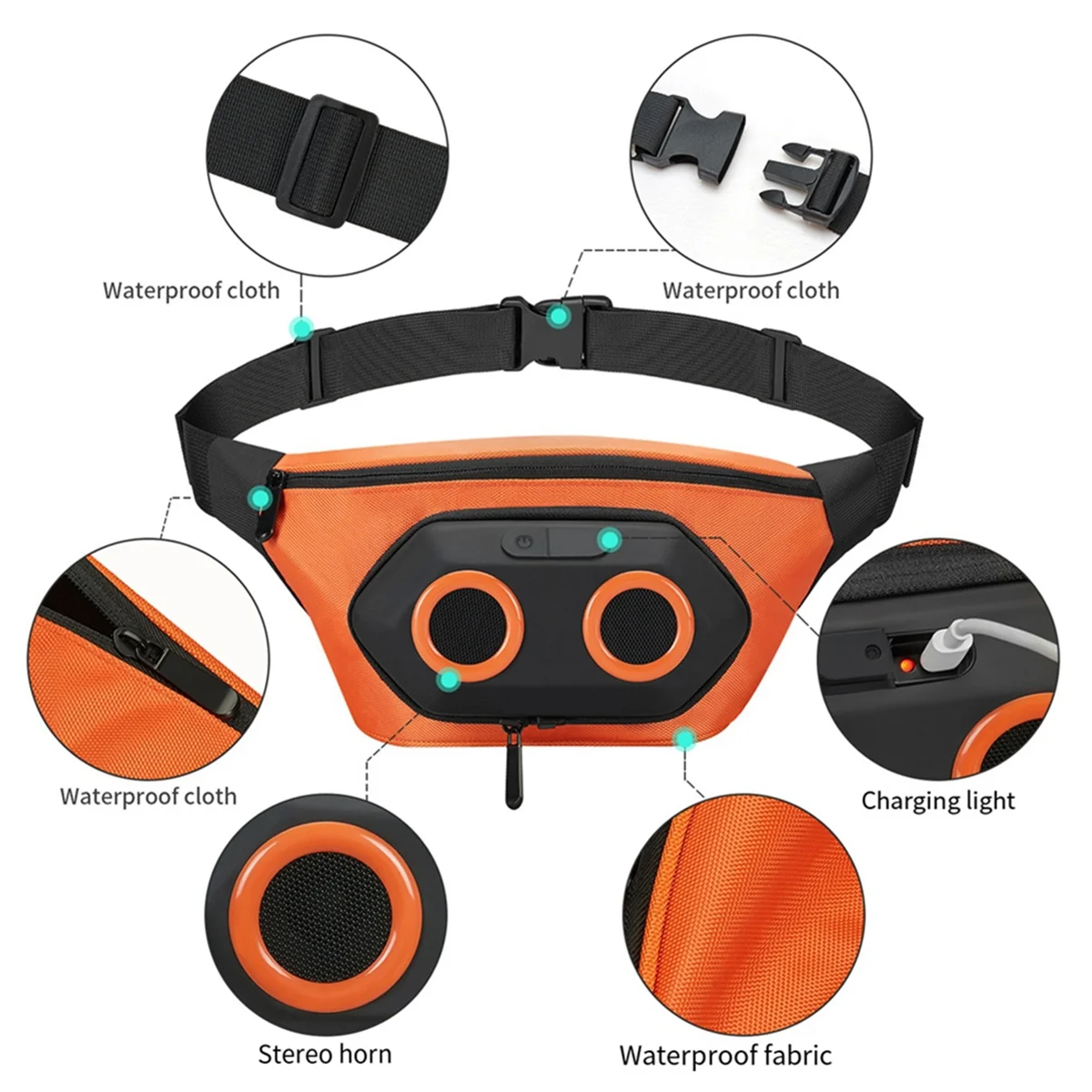 

T35C Портативный велосипедный динамик Поясная сумка Bluetooth Звук Аудио Спорт Водонепроницаемый Открытый Бег Скалолазание Спортивный динамик, A