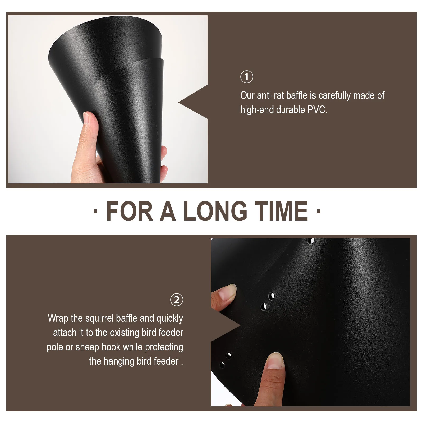 

Squirrel Proof Baffle PVC Black Hanging Dome Stopper Birds Feeder Protector Garden Decor Durable Squirrel Hood Bezel For Feeders