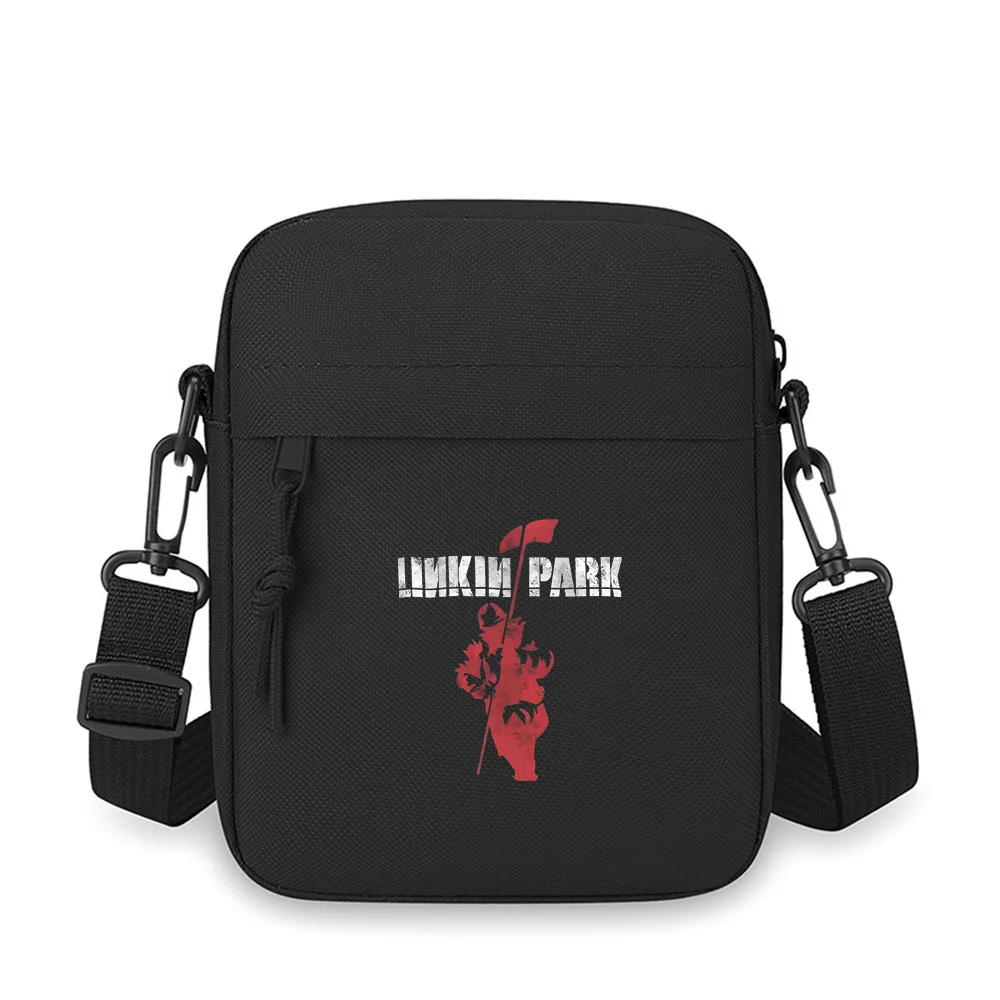 

Grim reaper holds scythe Linkin Park Men Crossbody Bag Single Shoulder Women Cartoon Anime Film Printing Design Unisex