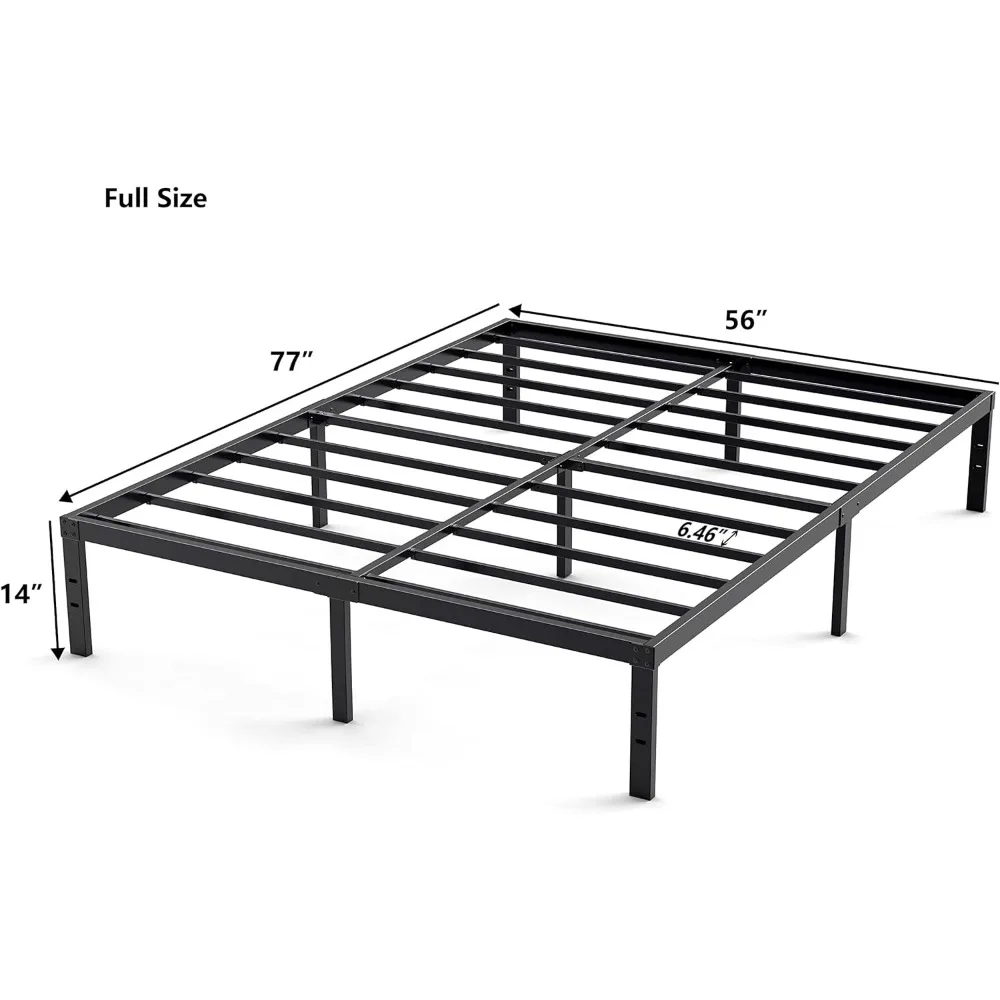 14 Inch Metal Platform, Under Bed Storage, No Box Spring Needed, Noise Free, Easy Assembly