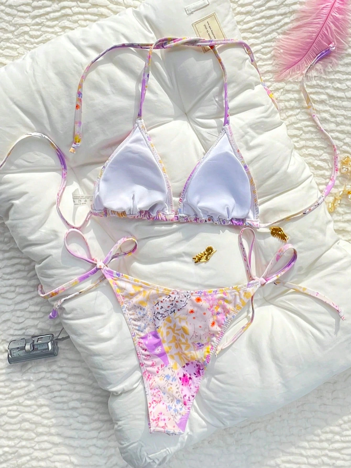 Dream bikini colorful split set halterneck can be fastened for convenience suitable for girls princesses swimsuits youthful