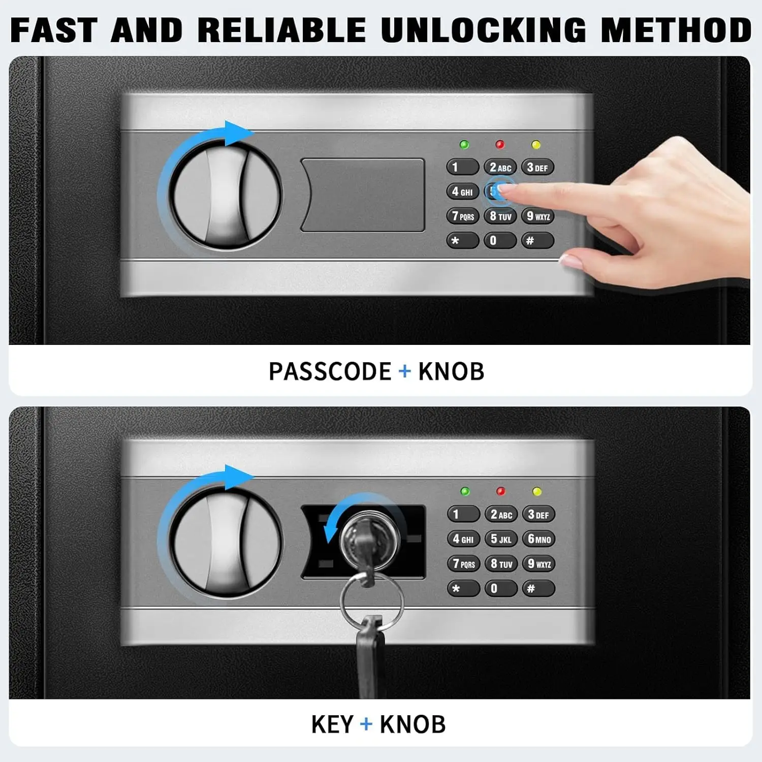 2.5 Cuft Fireproof Safe Box, Home Safe with Fireproof Waterproof, Anti-Theft Electronic Digital Security Box, Mute Function & Al