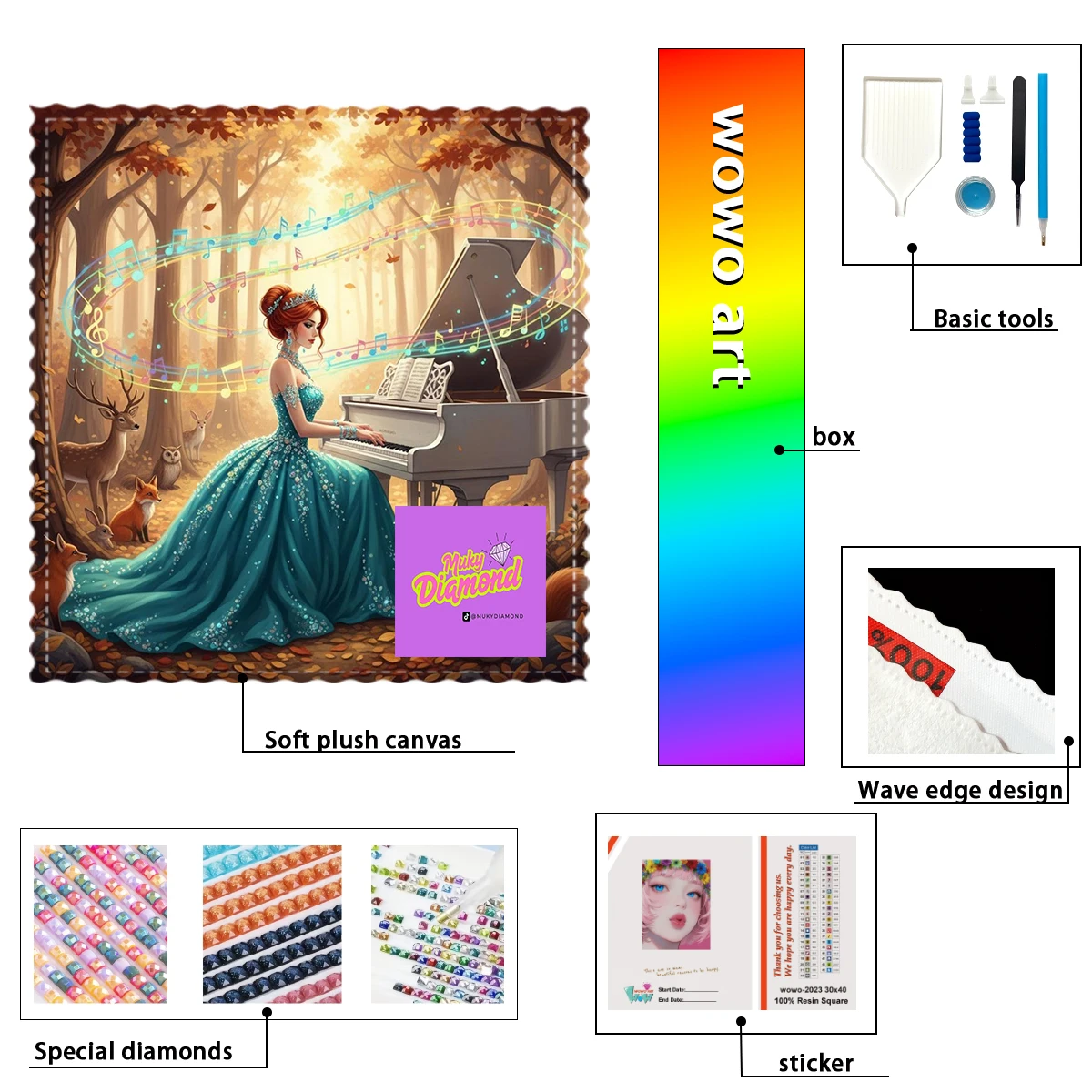 

【MUKY_ Diamond Art】Símbolos musicales que latenCrystal AB Rhinestone FD Rhinestone Perfect Resin Diamond